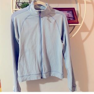 Lululemon Women's 10 Light Baby Blue Zip Up Long Sleeve Track Jacket